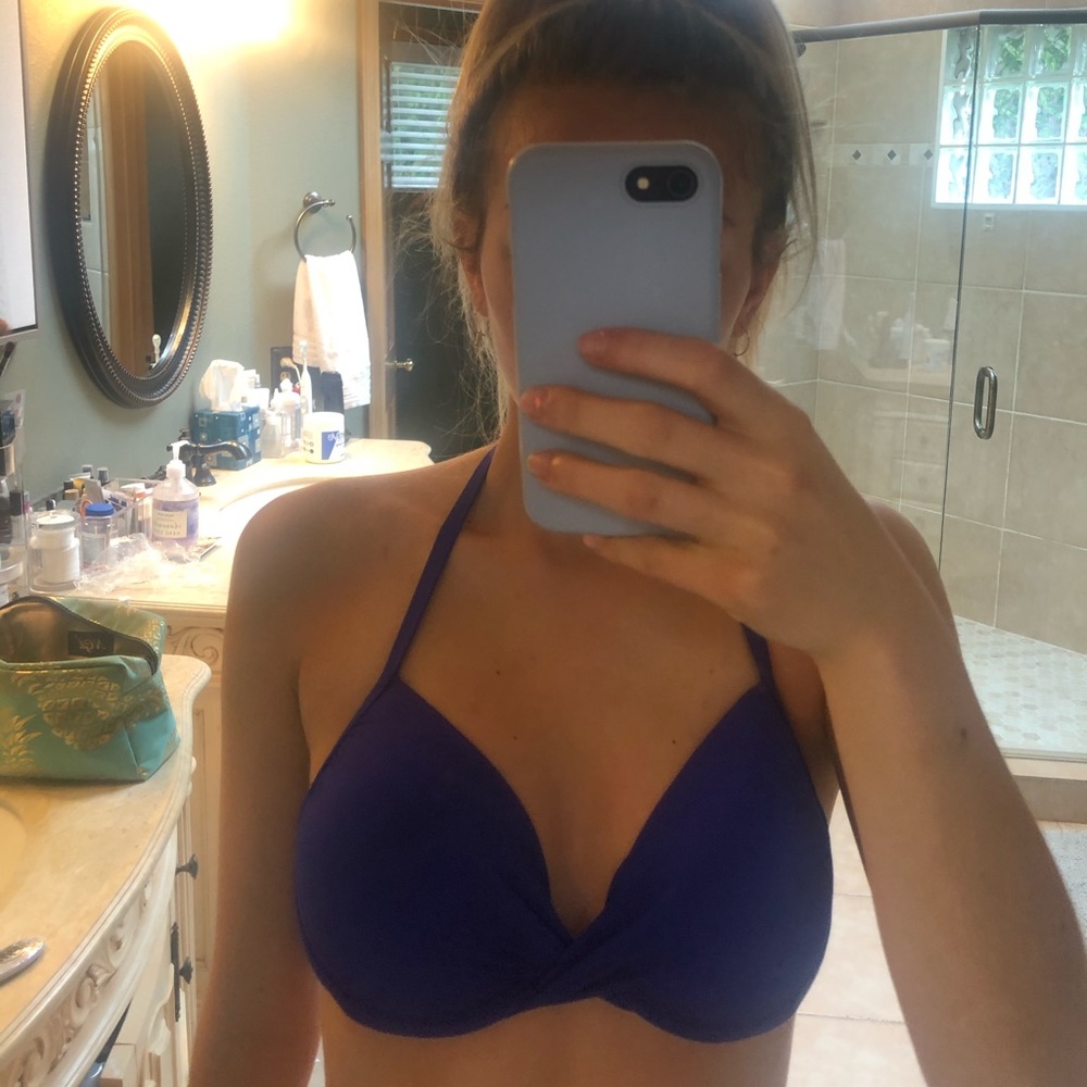 Blue bikini top